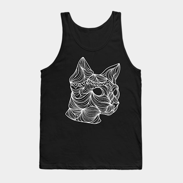 Funny Modern Mandala Cat, Gift Idea for Cat Lovers Tank Top by AS Shirts